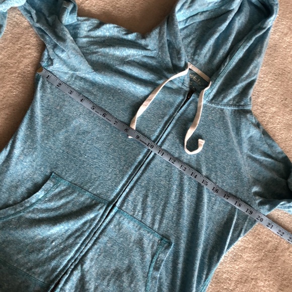 Aeropostale baby blue heather zip up tee shirt hoodie - Picture 4 of 7